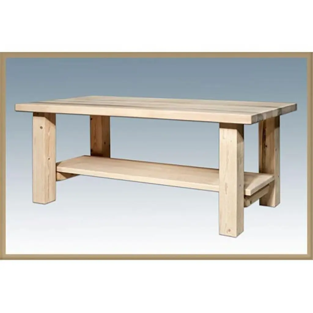 Homestead Coffee Table Drawers Clear Lacquer Finish D2D Technologies