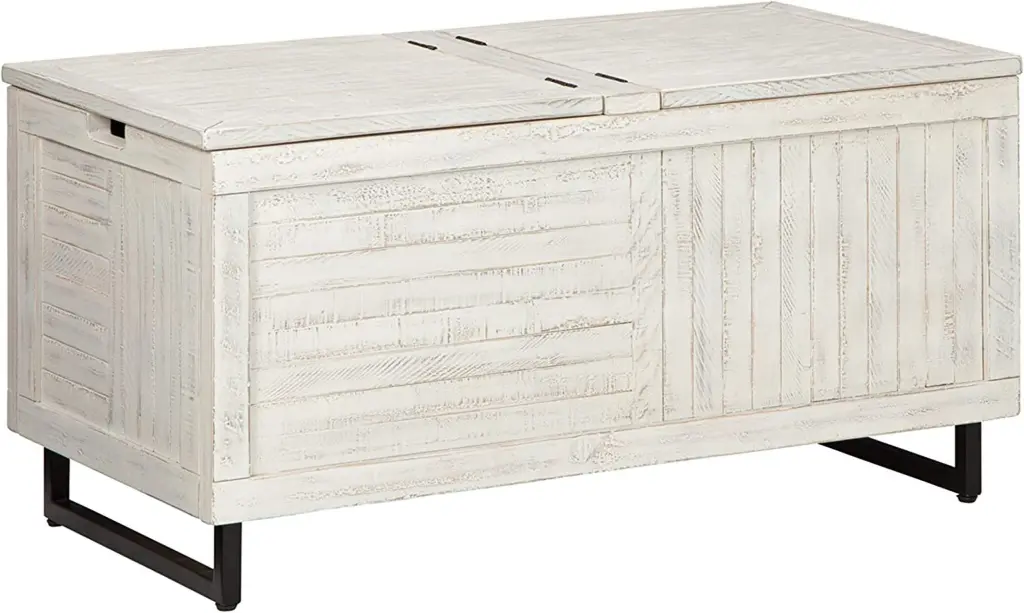 HETAO Coltport Storage Trunk or Coffee Table Distressed White