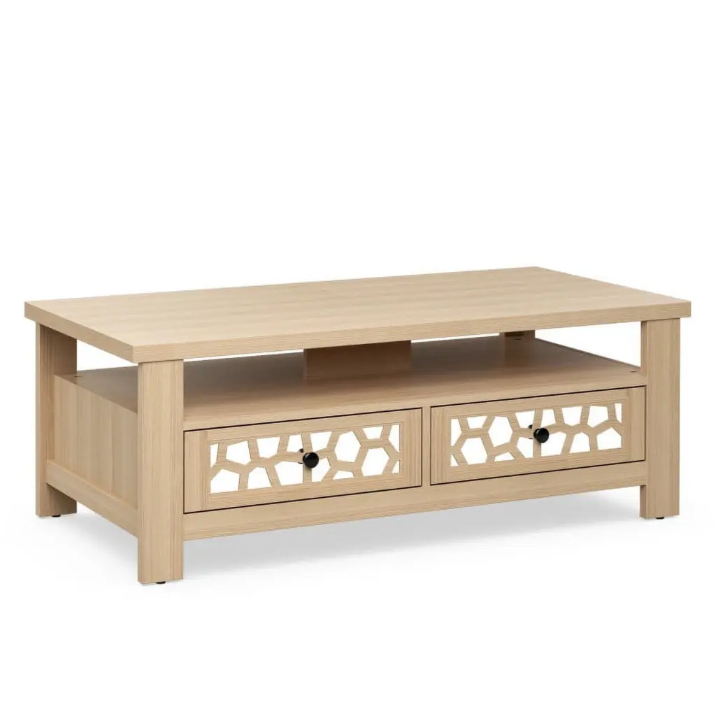 3-Tier Coffee Table Drawers and Shelf Stay Organized Stylish JOHNS HOME