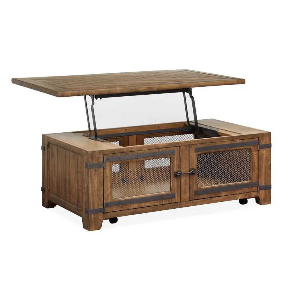 Magnussen T4717 Chesterfield Top Storage Cocktail Table Casters Magnussen Home