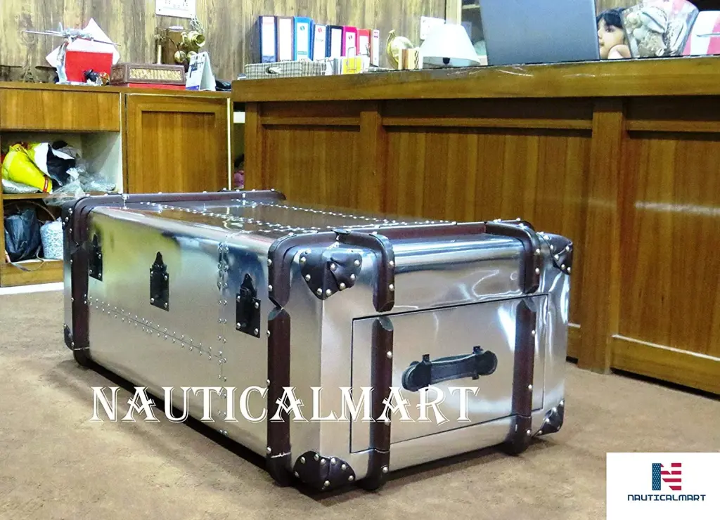 Aviator Commander Aluminum Storage Trunk Coffee Table Nauticalmart