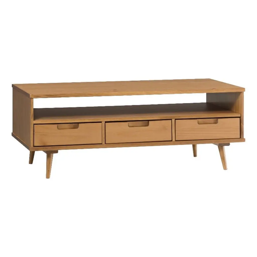 48 3-Drawer Solid Wood Coffee Table Caramel Walker Edison
