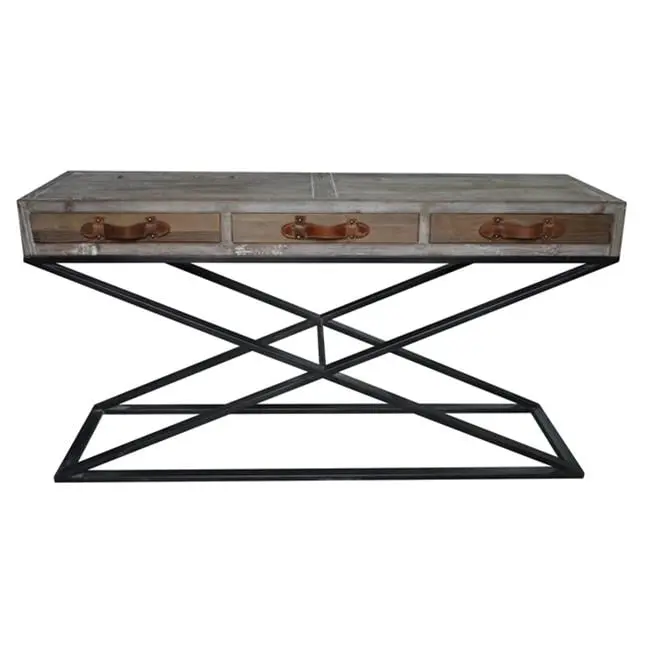 Moti Syracuse Fin Console Table 3 Drawers Elegant Entryway or Hallway Furniture MOTI Furniture