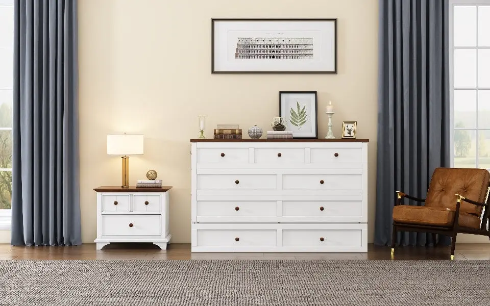 Solid Pine Murphy Bed Chest Charging Station and Large Storage Drawers bed best