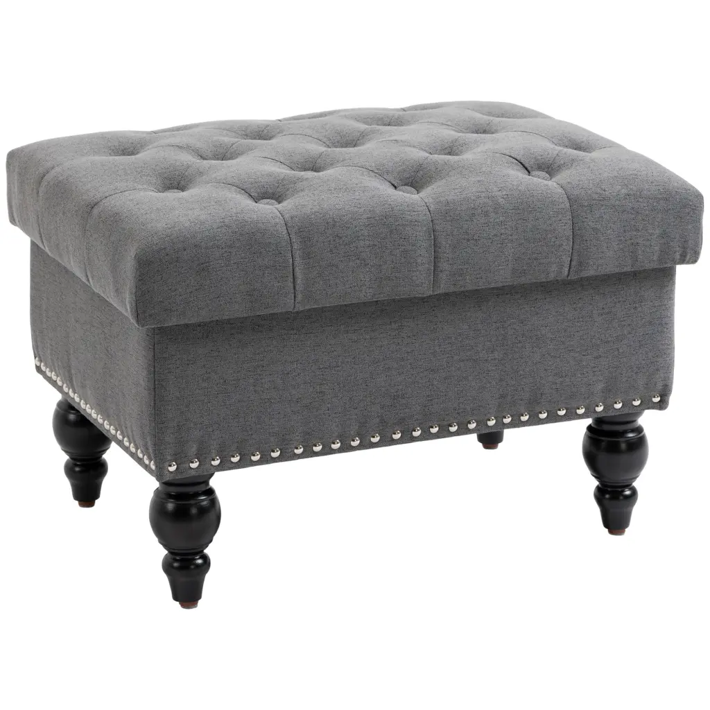 Homcom Ottoman Storage Living Room 25" Storage Ottoman Lid aosom business