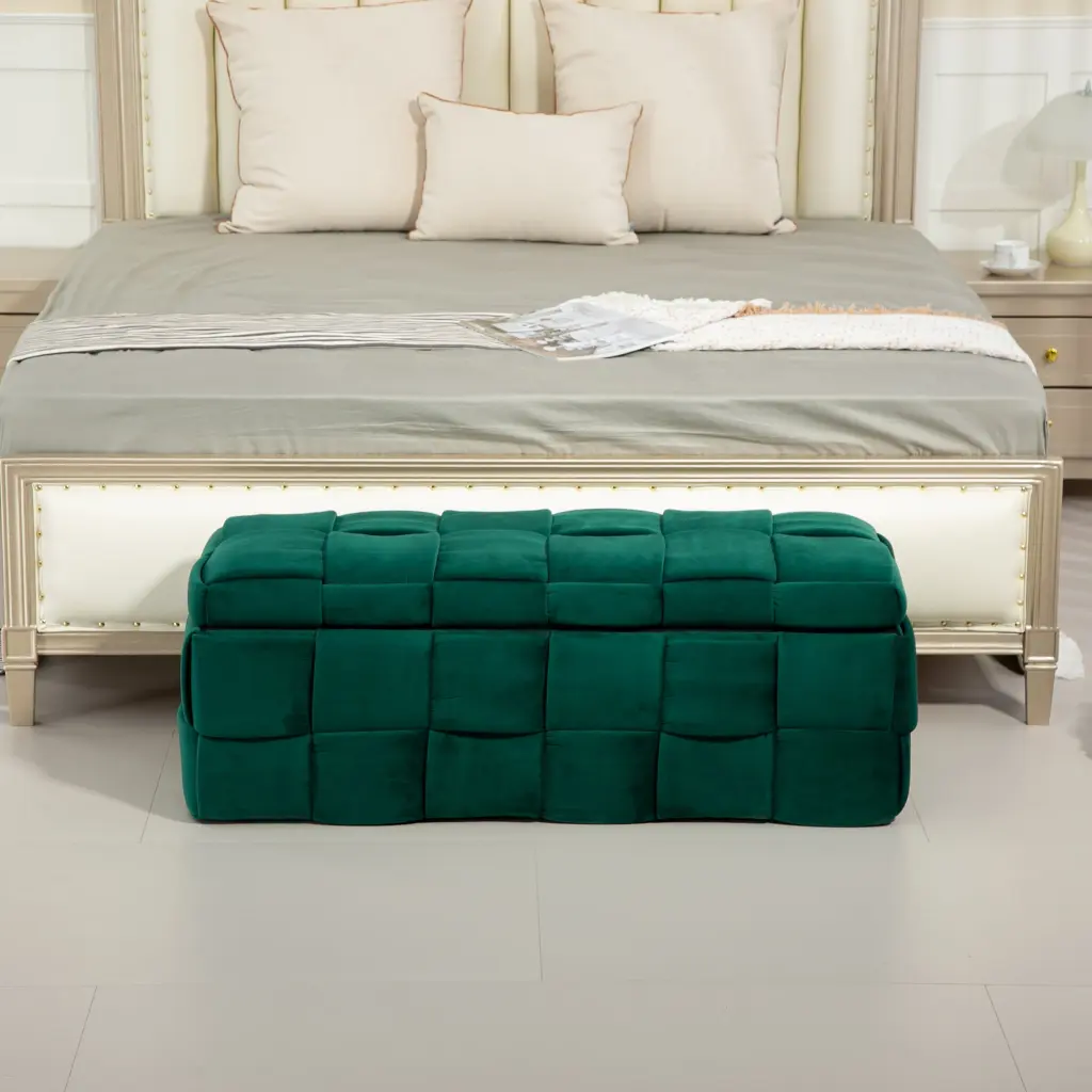 Coolmore Storage Ottoman Bedroom End Bench Upholstered Fabric Storage Bench Lift Top coolmore w-395