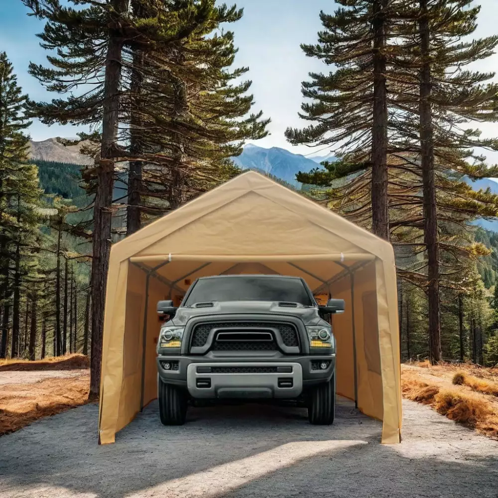 12x20 Outdoor Storage Shelter Shed Heavy Duty Storage Tent Roll-up Windows 10