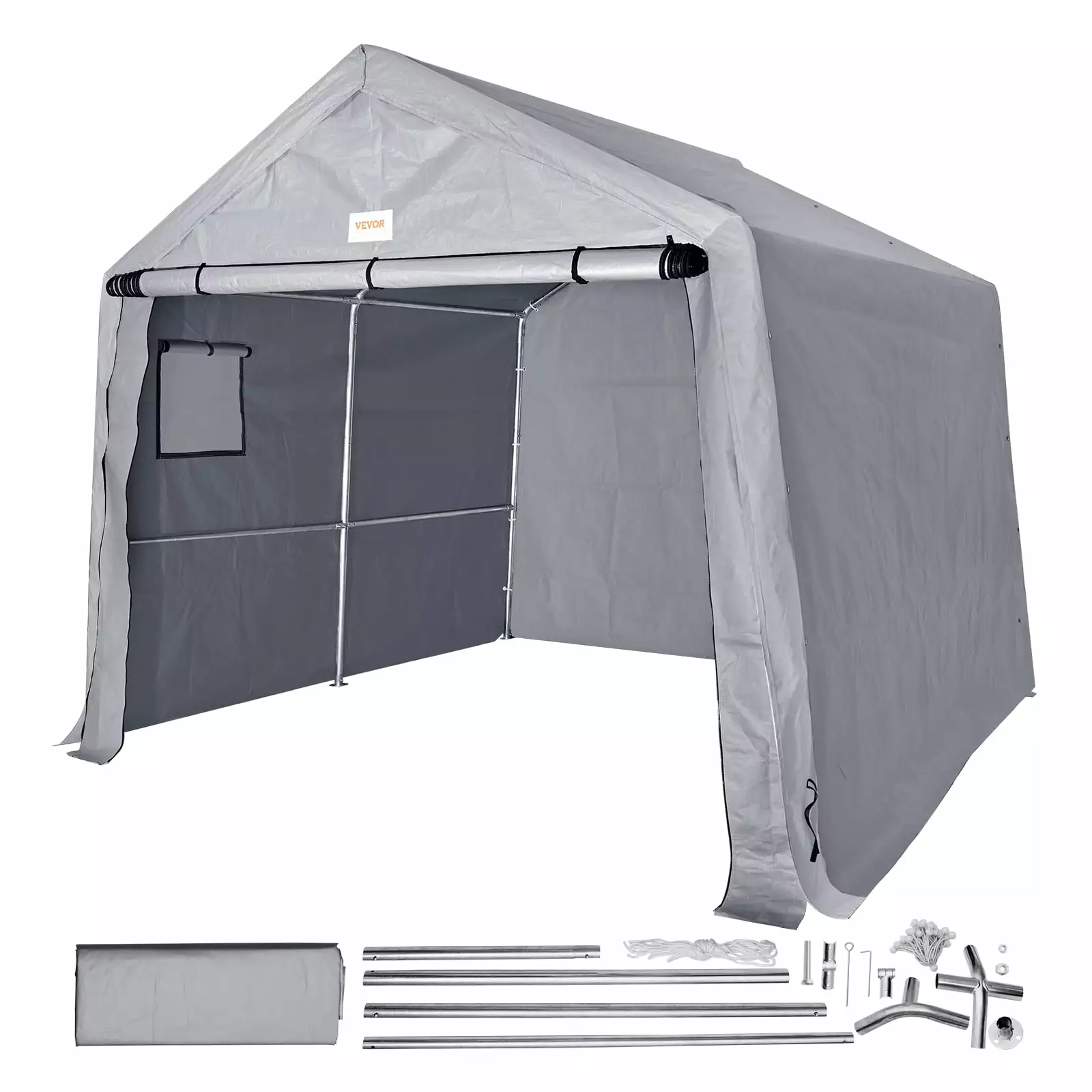 BENTISM 10x10x8.5 ft Portable Shed Storage Shelter Roll-up Door and Windows 10