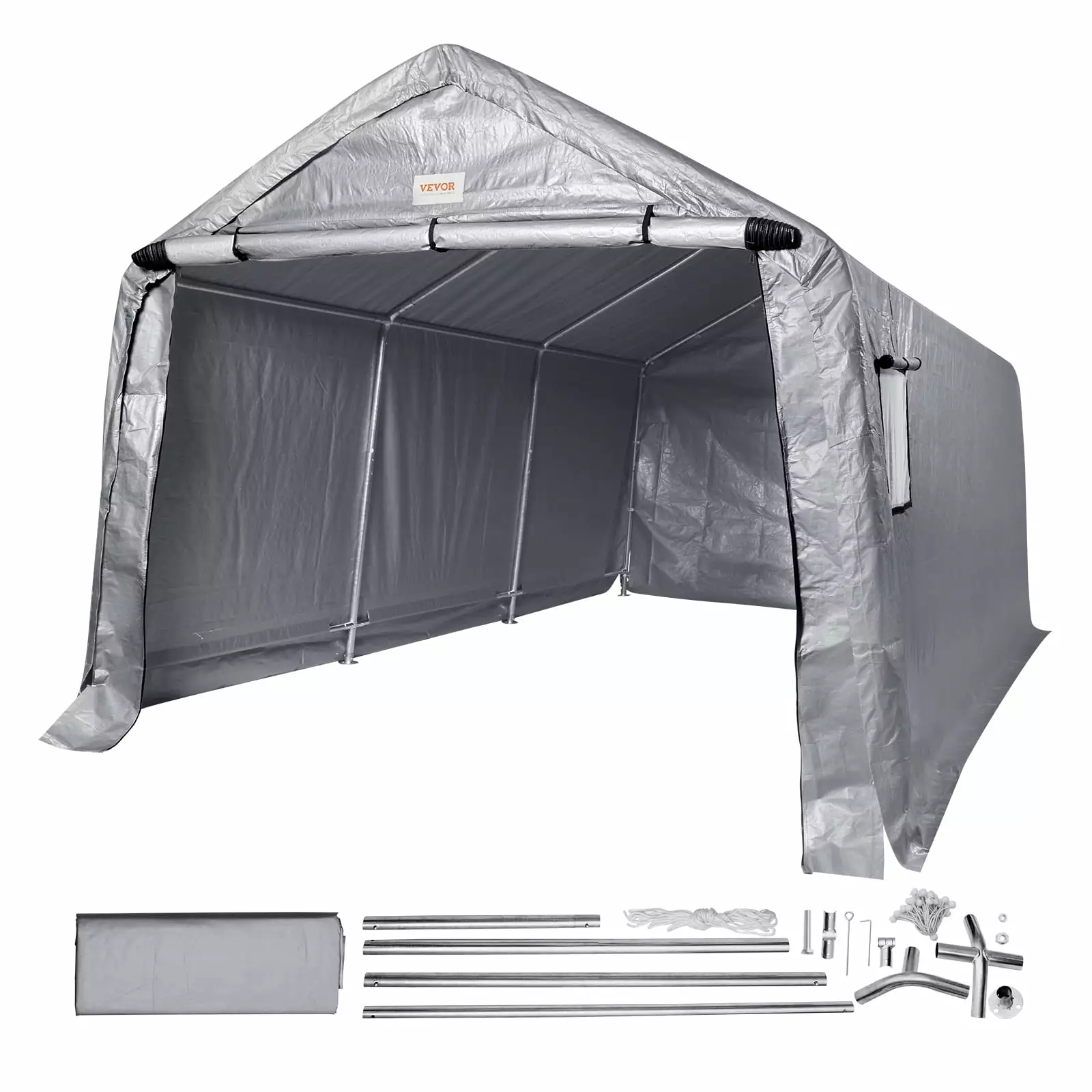 BENTISM Outdoor Portable Storage Shelter Shed - 10x15x8ft Heavy Duty All-Season Instant Garage Tent 10