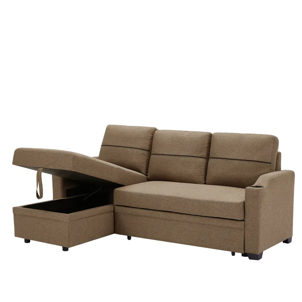 9191 Brown Broaching Storage Sofa Brown Linen hao xiang store