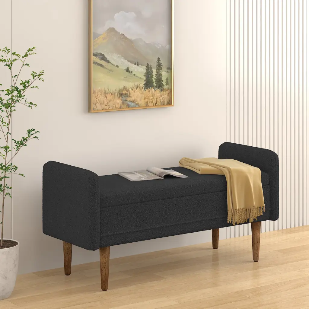 Teddy Velvet Storage Stool Hidden Space Small Apartments chuangyuan smart home