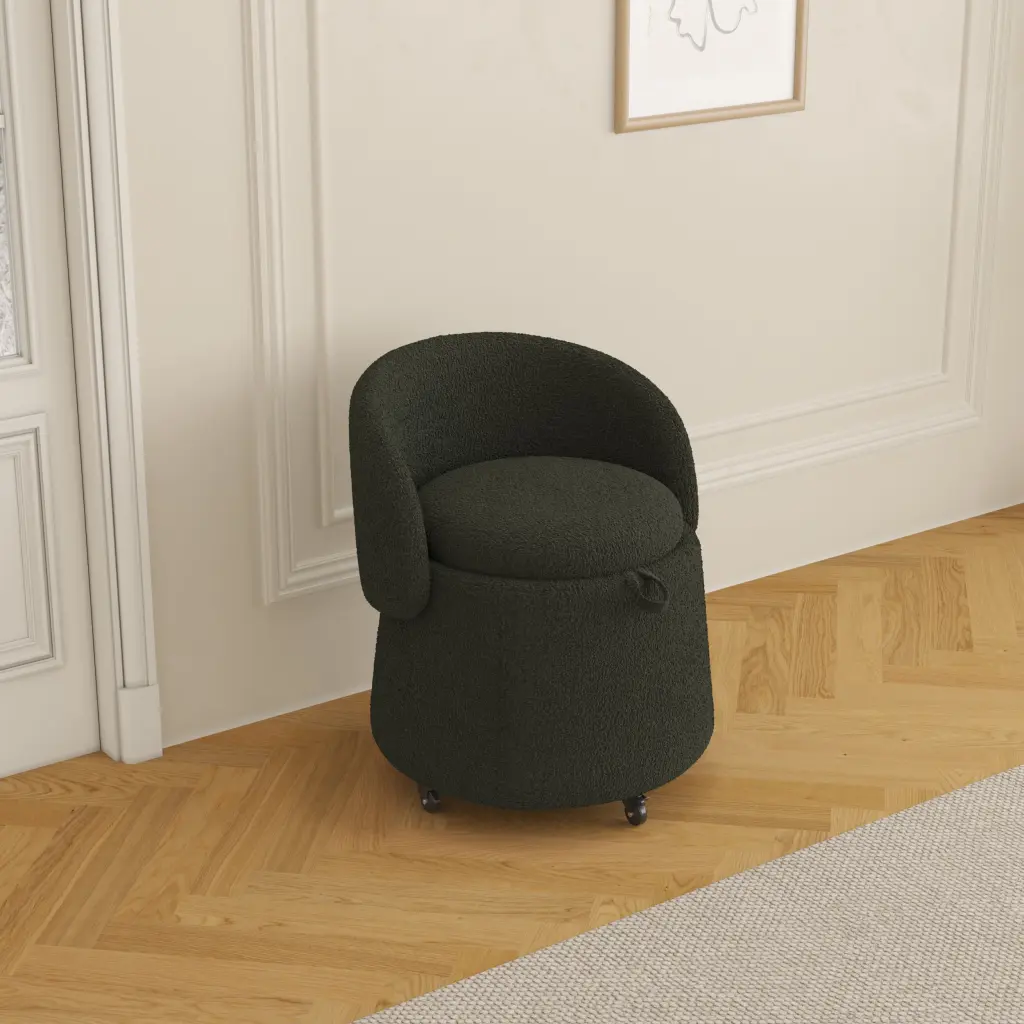 Multi Practical Stool Teddy Fleece Cover Bedroom Storage ylf fff