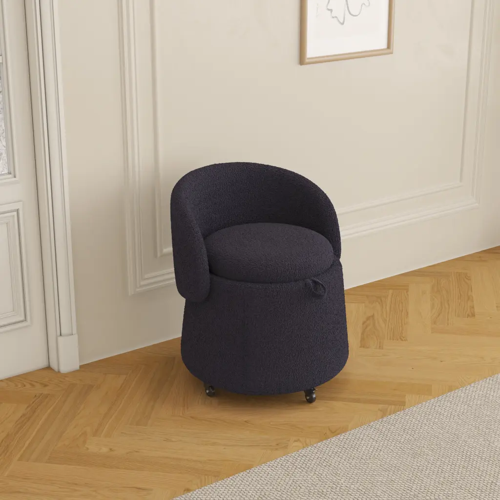 Multi-Purpose Stool Teddy Fleece Cover - Portable Storage Seat Bedroom ylf fff