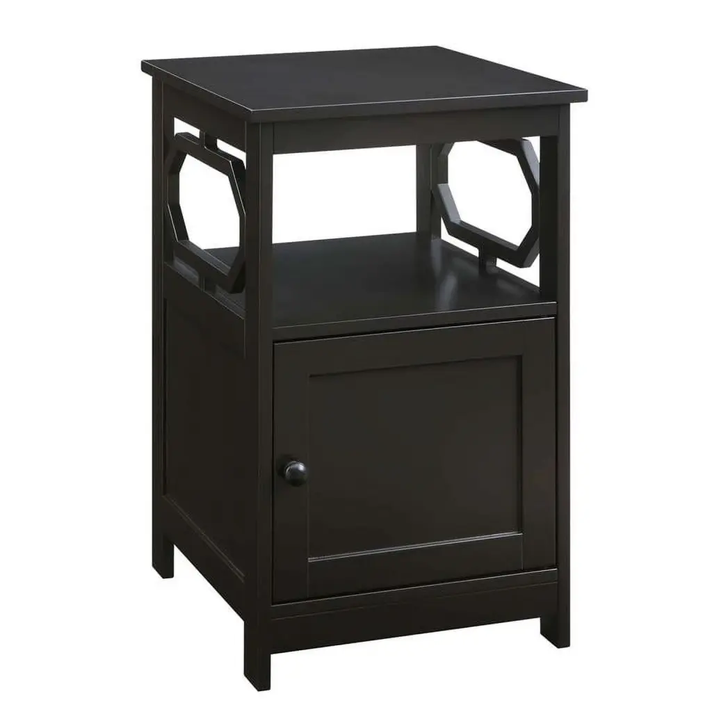 Pemberly Row Modern Espresso Wood End Table Cabinet Living Room Furniture