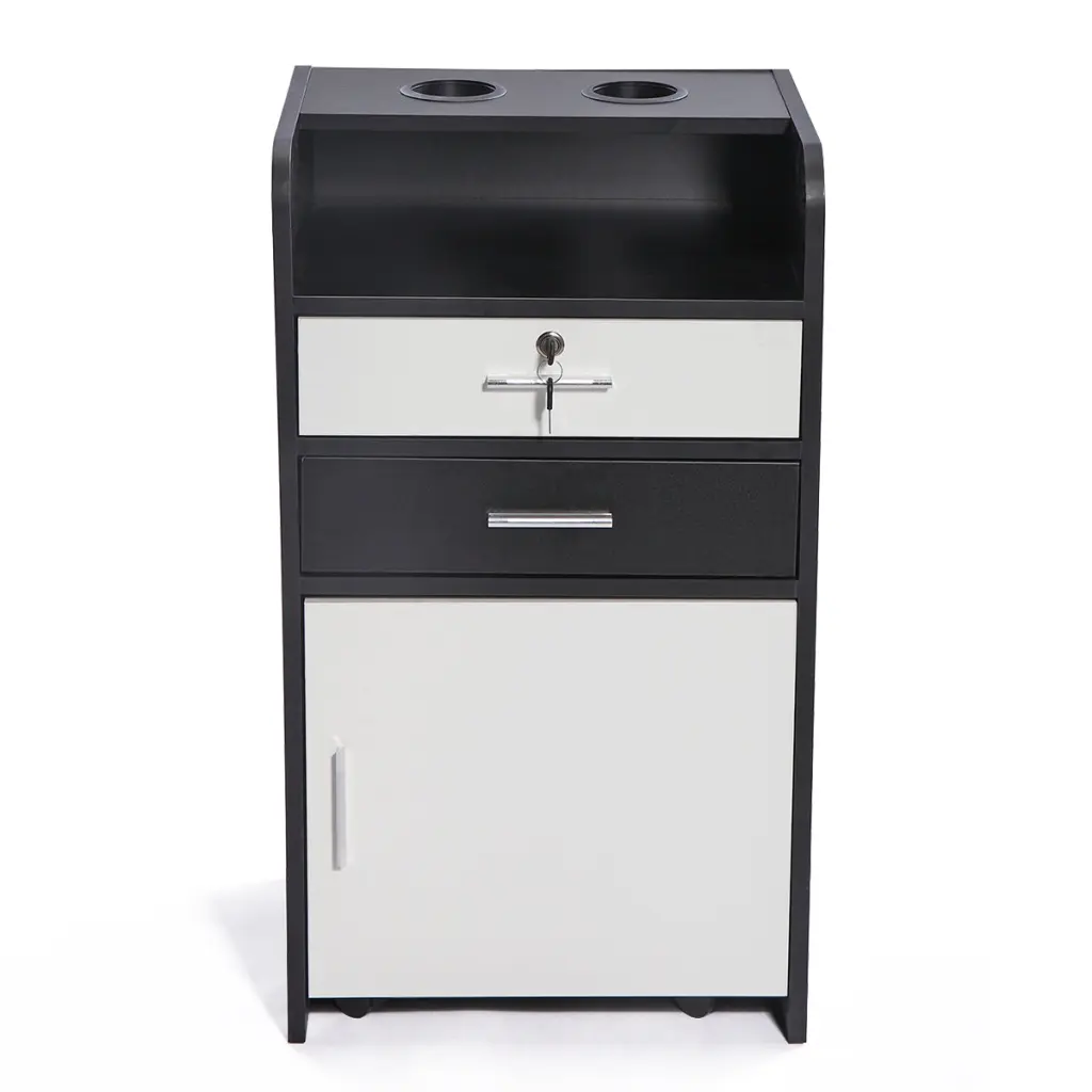 Salon Styling Station 2 Drawers 2 Hair Dryer Holders And 1 Cabinet w2181