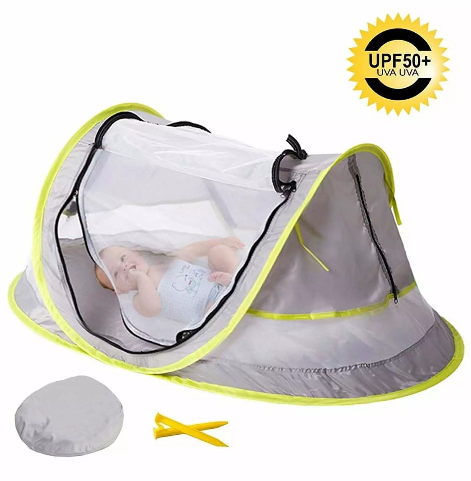 Baby Beach Tent Large Pop Up Sun Shade Mosquito Net UPF 50 UV Protection Infants