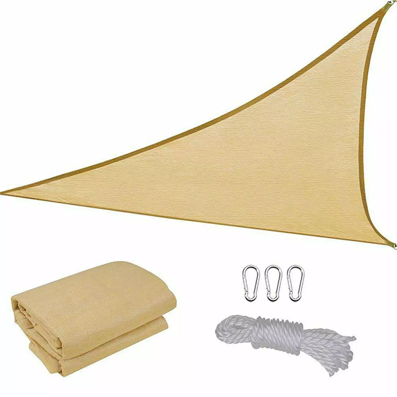 Beige Sunshade Net Triangle Water Canopy Outdoor Camping and Garden