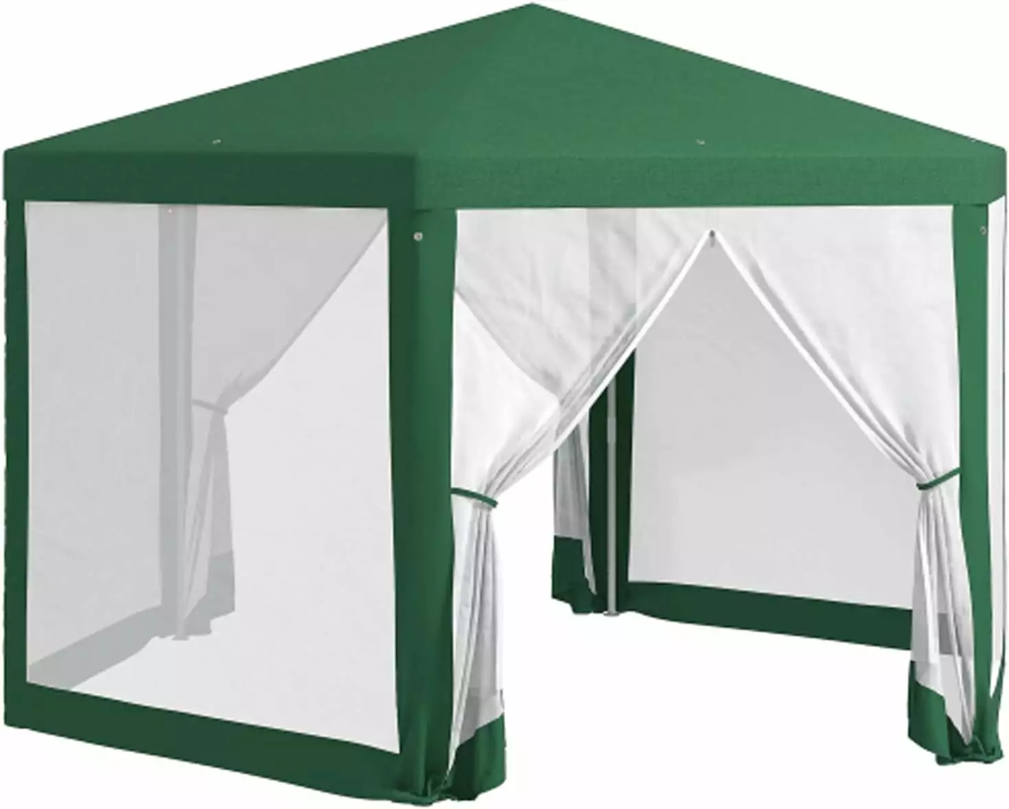 13x11 Feet Hexagonal Outdoor Sunshade Tent Mesh Screen and Rope Stakes