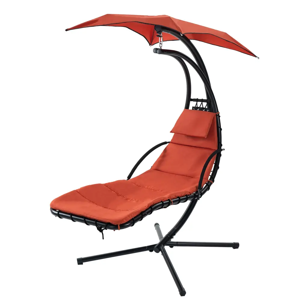 Outdoor Swing Chair Hanging Chaise Lounger Removable Canopy w2505