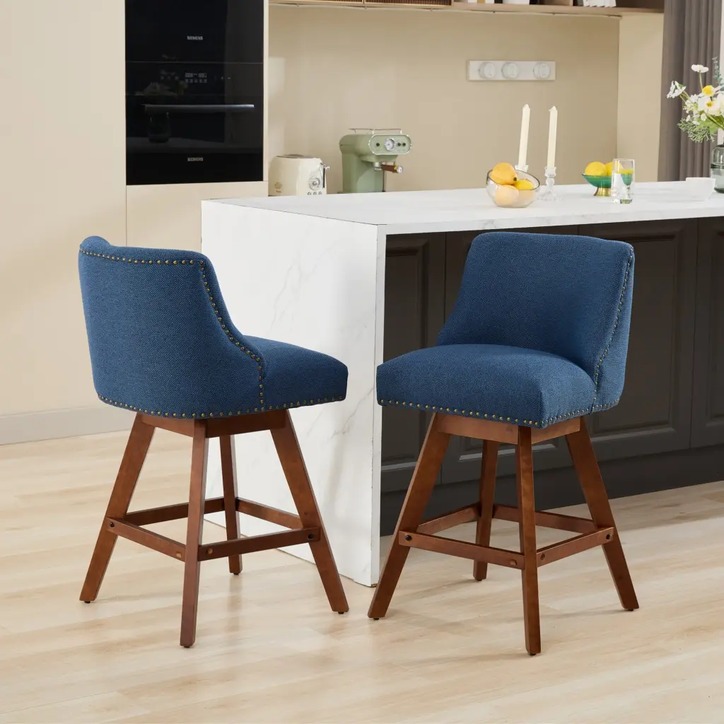 Counter Height Swivel Barstools 26 Inch H Seat Height Upholstered Stools a-a furniture