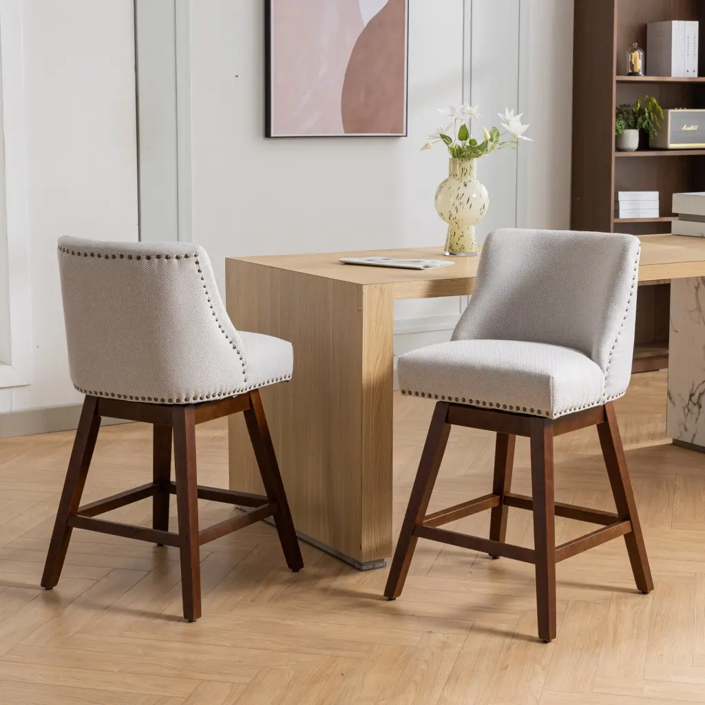 26 Inch Counter Height Swivel Barstools Upholstered Bar Chairs a-a furniture
