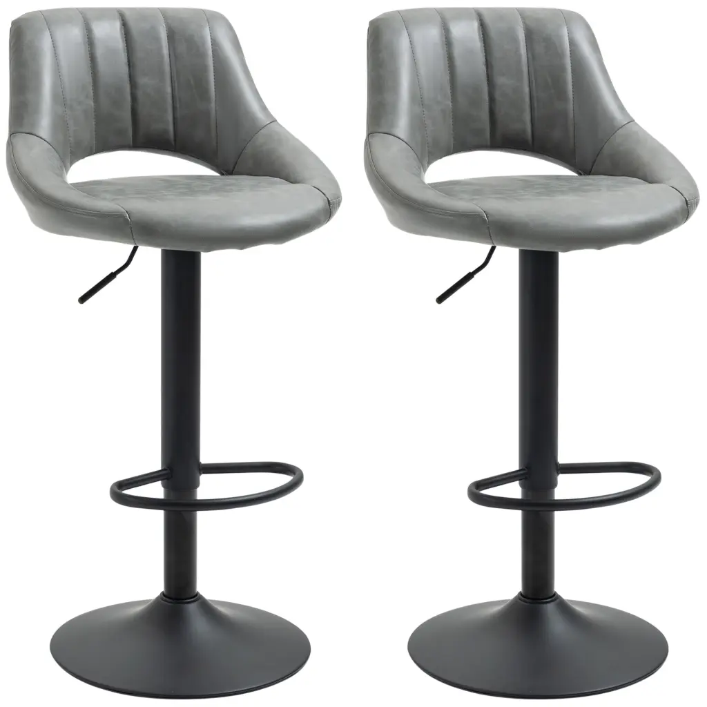 Bar Stools Set 2 Swivel Bar Height Barstools Chairs Adjustable Height aosom business