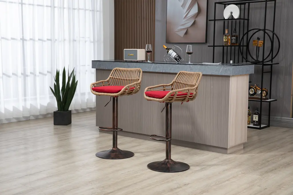 Coolmore Modern Swivel Bar Stools Set 2 Adjustable Counter Height Chairs coolmore w-395