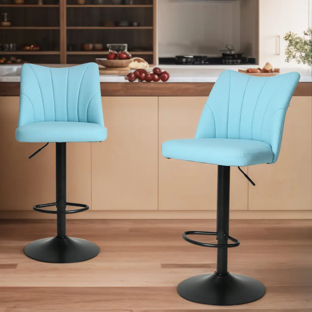 Swivel Bar Stools Set 2 Height Customizable Counter Stool Modern Armless Design merrysmarthome