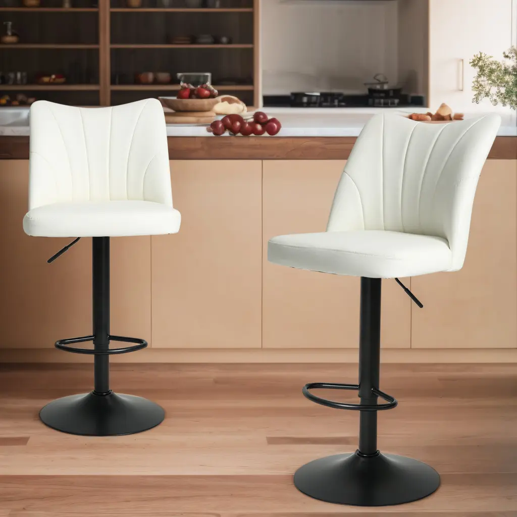 Swivel Bar Stools Set 2 Height Customizable Counter Stool Modern Armless Design merrysmarthome
