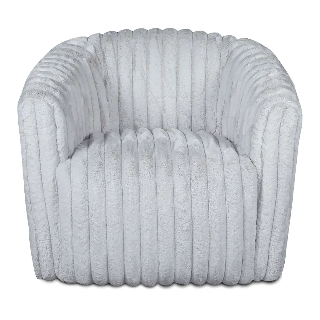 Mira Light Grey Velvet Swivel Chair Brown Timber Legs Plush Material ashcroft furniture