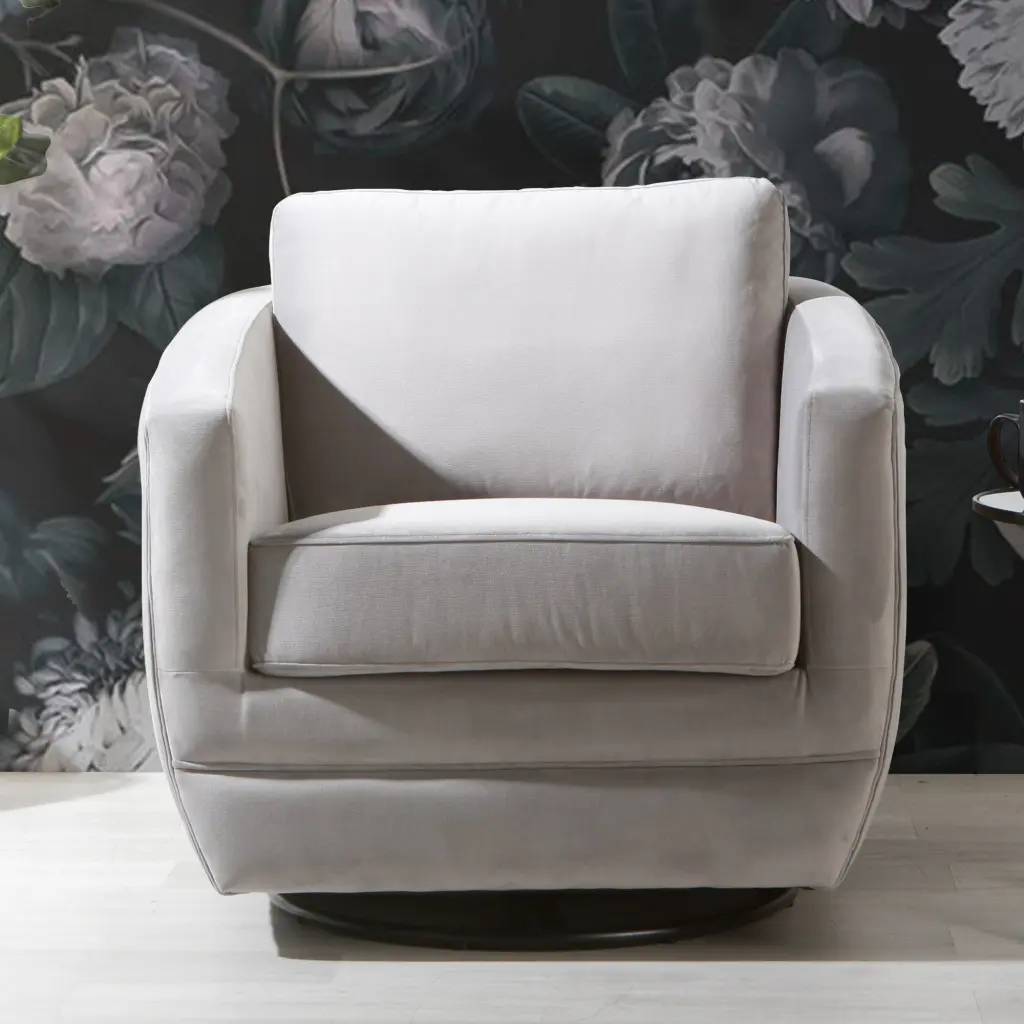 Gogh Swivel Chair Dappled Grey Grey Fabric Modern Seating b2714