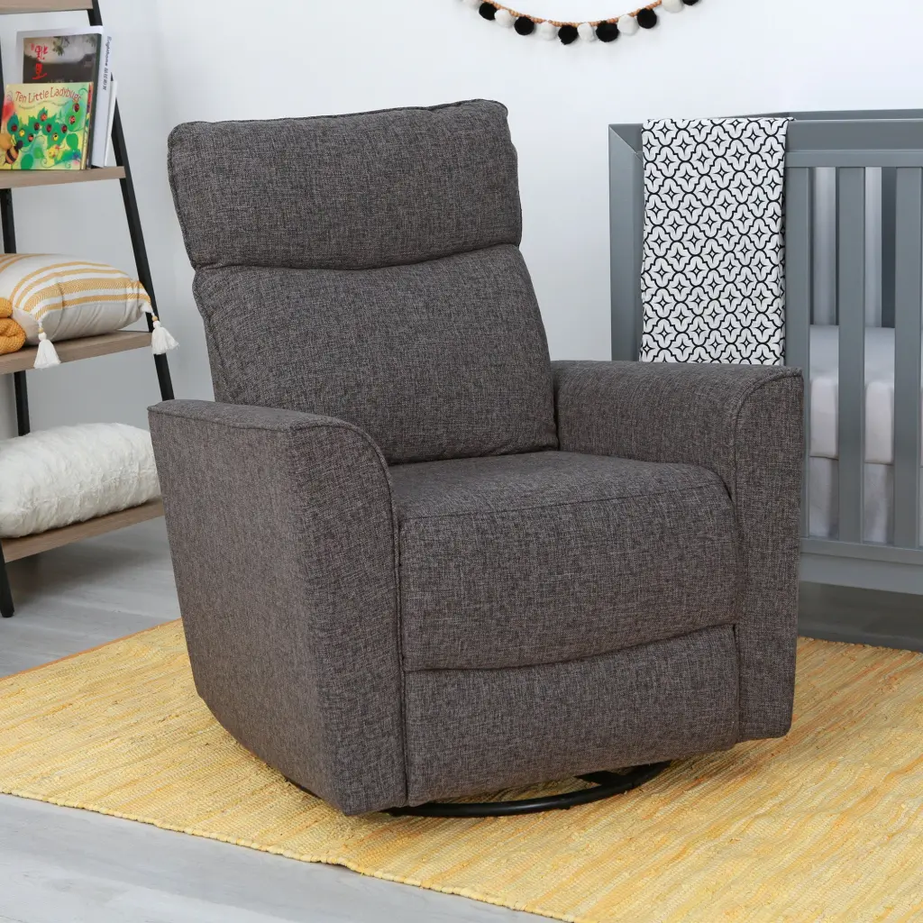 Soho Swivel Glider Chair Dark Grey Fabric b2714