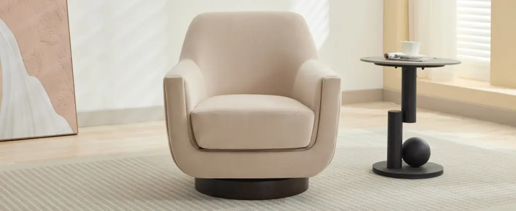 U Influenced Fully Assembled Swivel Chair Velvet Accent Armchair Round bed best