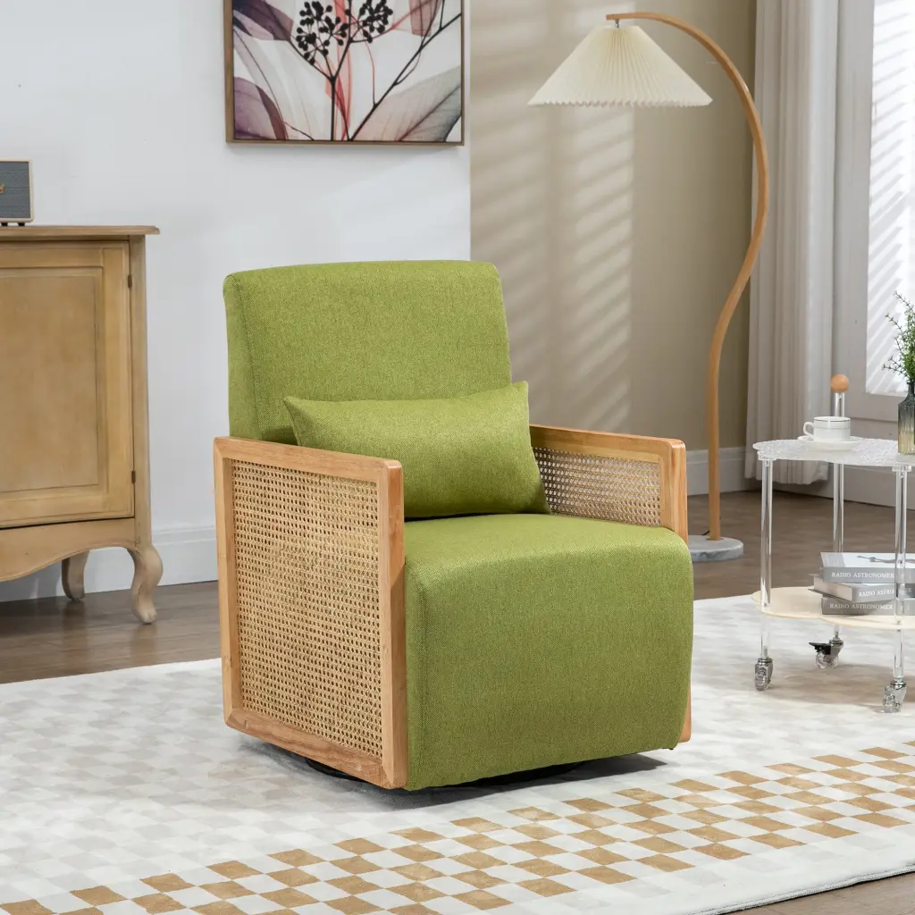 Coolmore 360 Degree Swivel Barrel Club Chair One Pillow Modern Comfort coolmore w-395