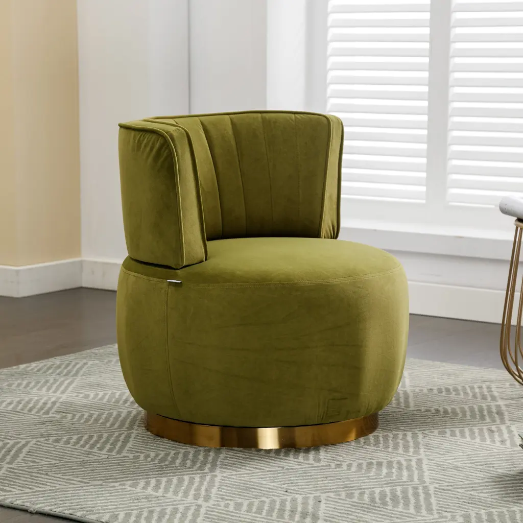 Coolmore 360 Degree Swivel Cuddle Barrel Accent Sofa Chair Round Arm Living Room coolmore w-395