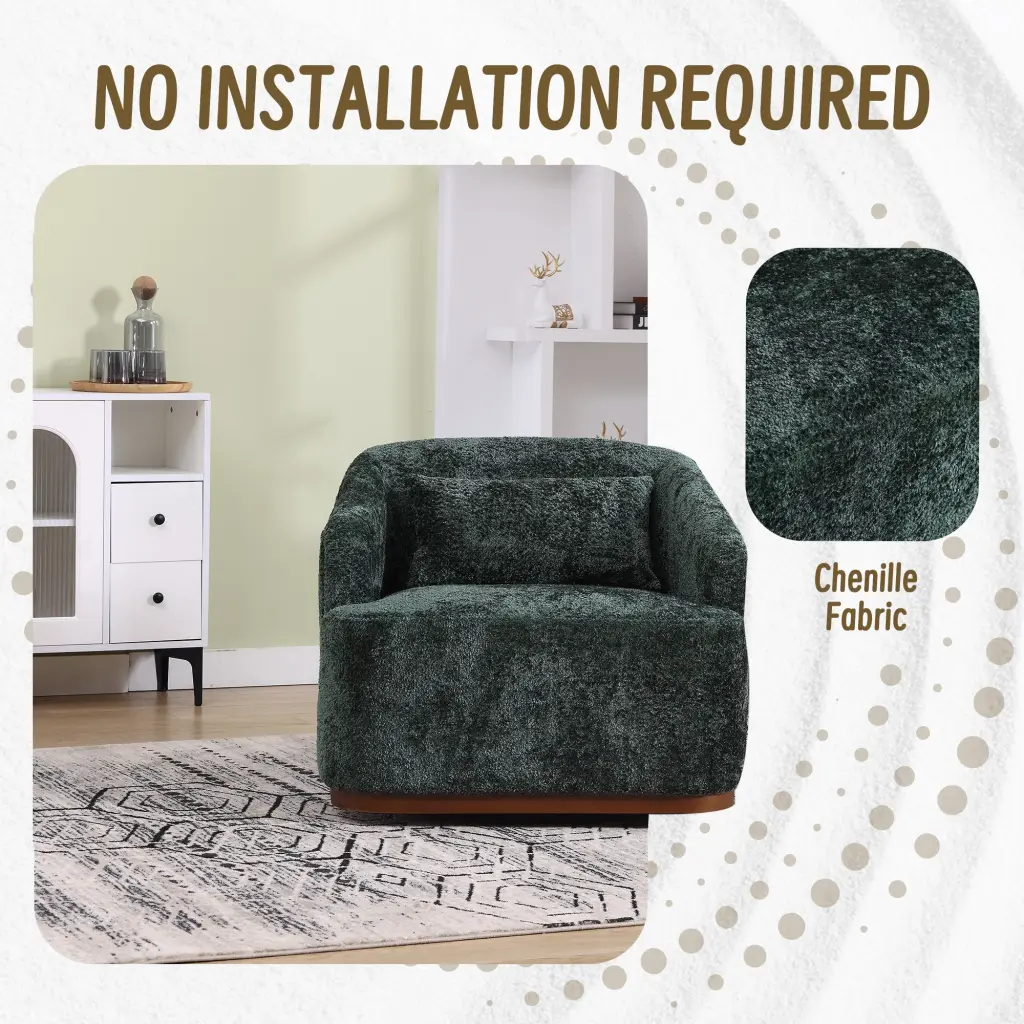Coolmore Swivel Barrel Chair Comfy Round Accent Sofa Living Room coolmore w-395