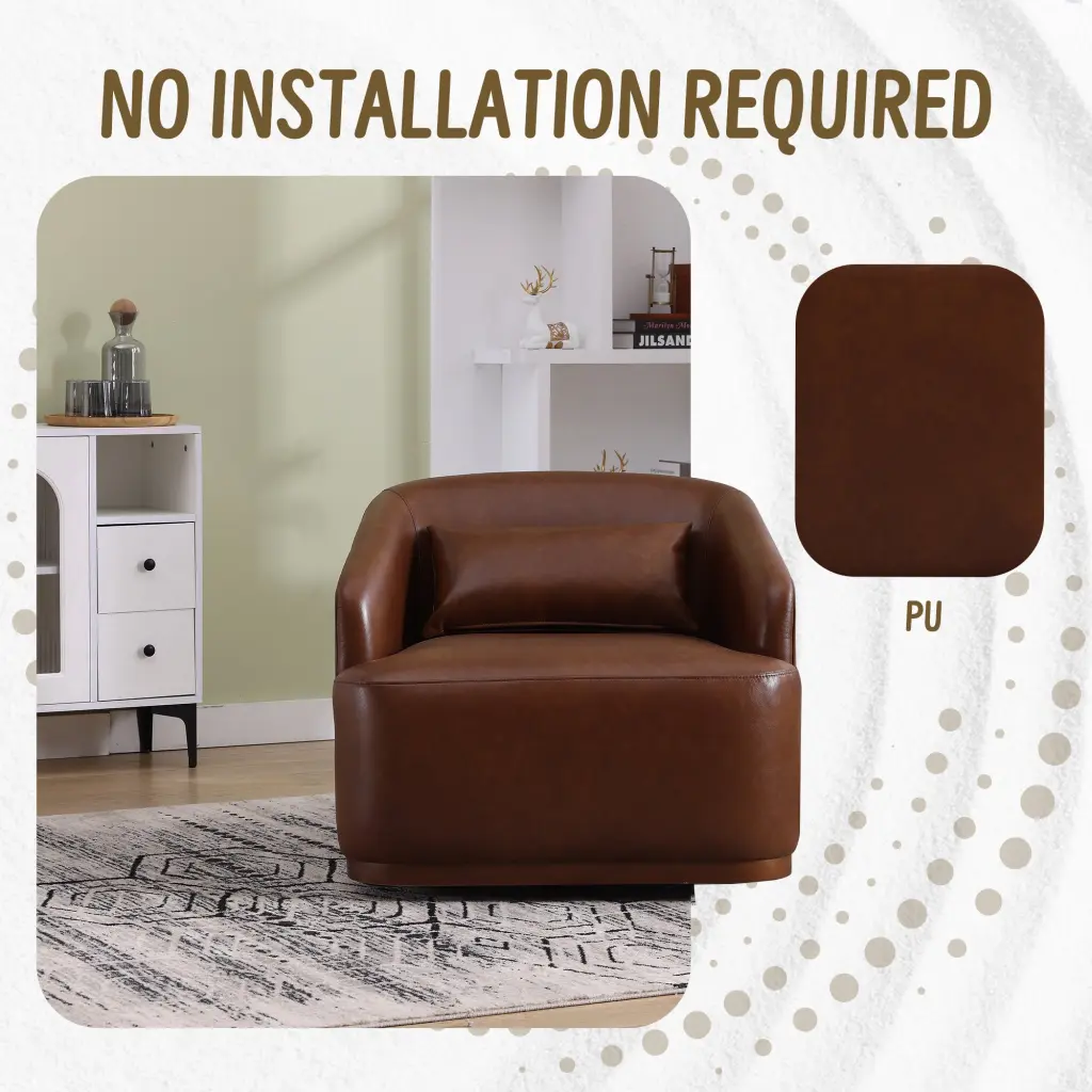 Coolmore Swivel Barrel Chair Comfy Round Accent Sofa Chair Living Room Office Modern Lounge Chair coolmore w-395
