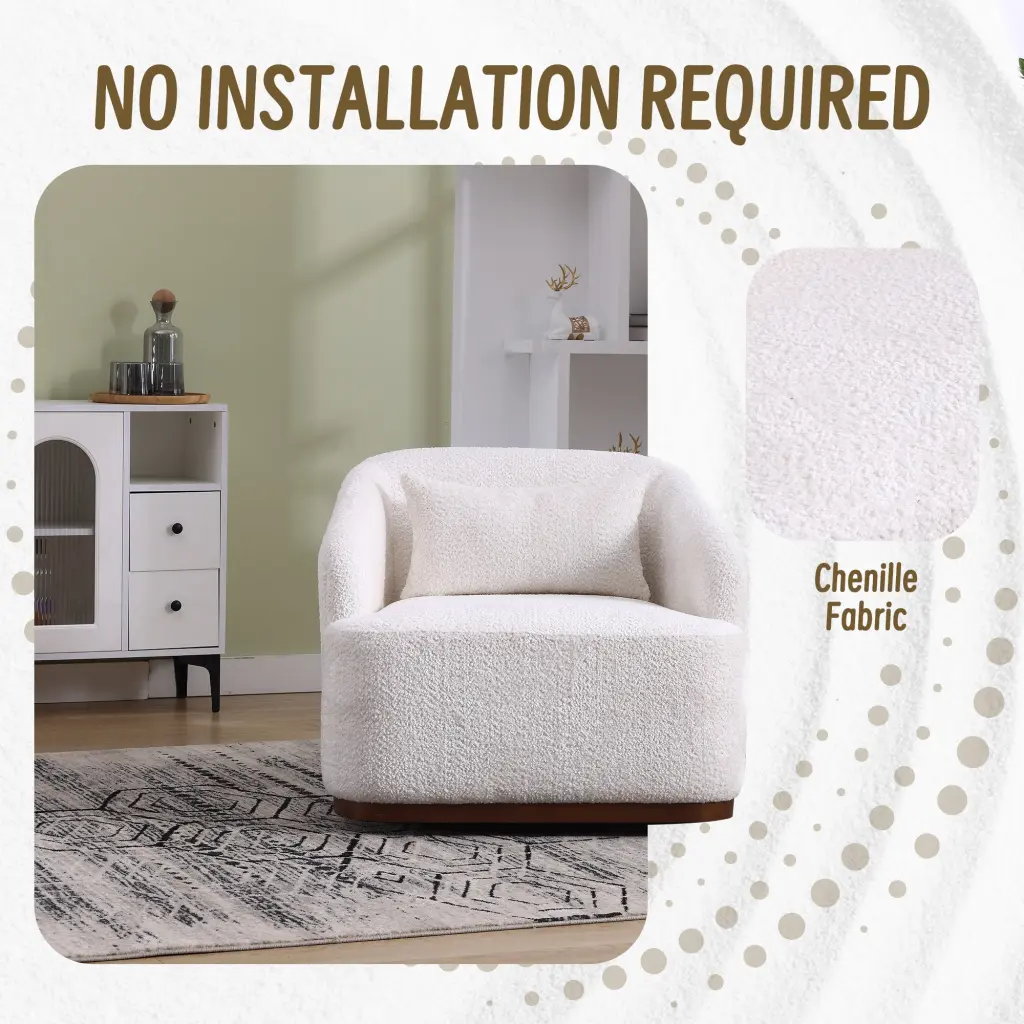 Coolmore Swivel Barrel Chair, Comfy Round Accent Sofa Chair Living Room coolmore w-395