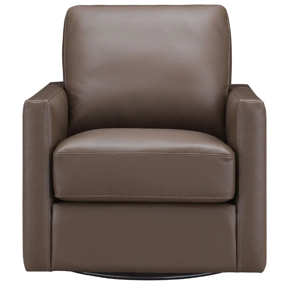 Dillon Swivel Leather Chair Dark Granite Memory Foam Authentic Leather Office Chair hydeline furniture