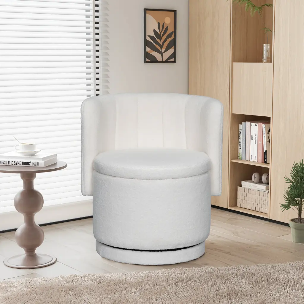 360 Degree Swivel Back Sofa Chair Storage Space Bedroom Living Room junbed