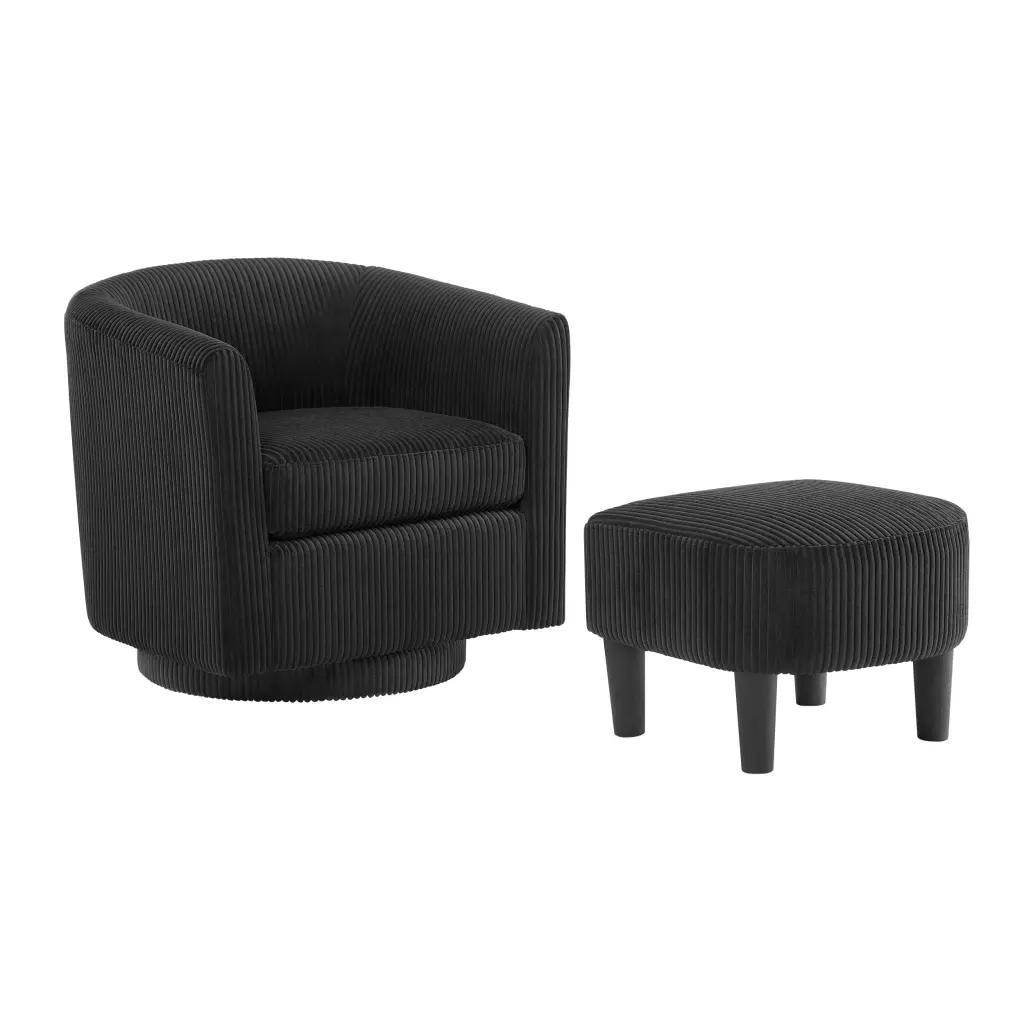 Swivel Accent Chair 360 Comfy Recliner Corduroy Arm Chair Single Sofa justone