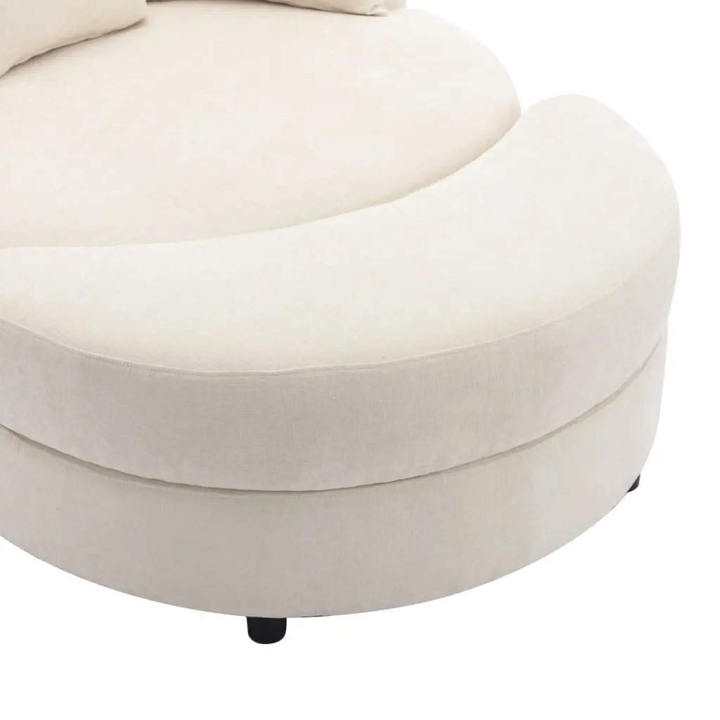Orisfur 360 Swivel Accent Barrel Chair Storage Ottoman & 4 Pillows rnb