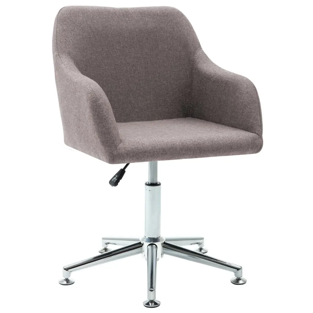 Swivel Office Chair Taupe Fabric Ergonomic Desk Chair Wheels