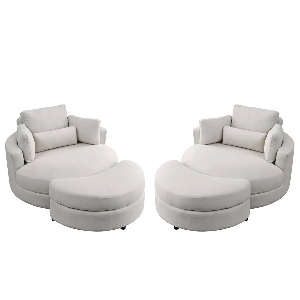 Welike Swivel Accent Barrel Modern Sofa Lounge Club Big Round Chair welike furniture