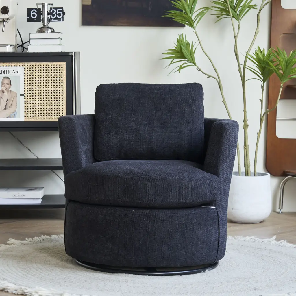 Swivel Barrel Chair Comfy Round Accent Sofa Chair Living Room 36 Inch xr-1361