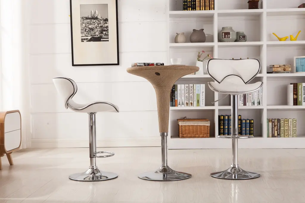Masaccio Customizable Swivel Bar Stool Chrome Base and Airlift Upholstery hz