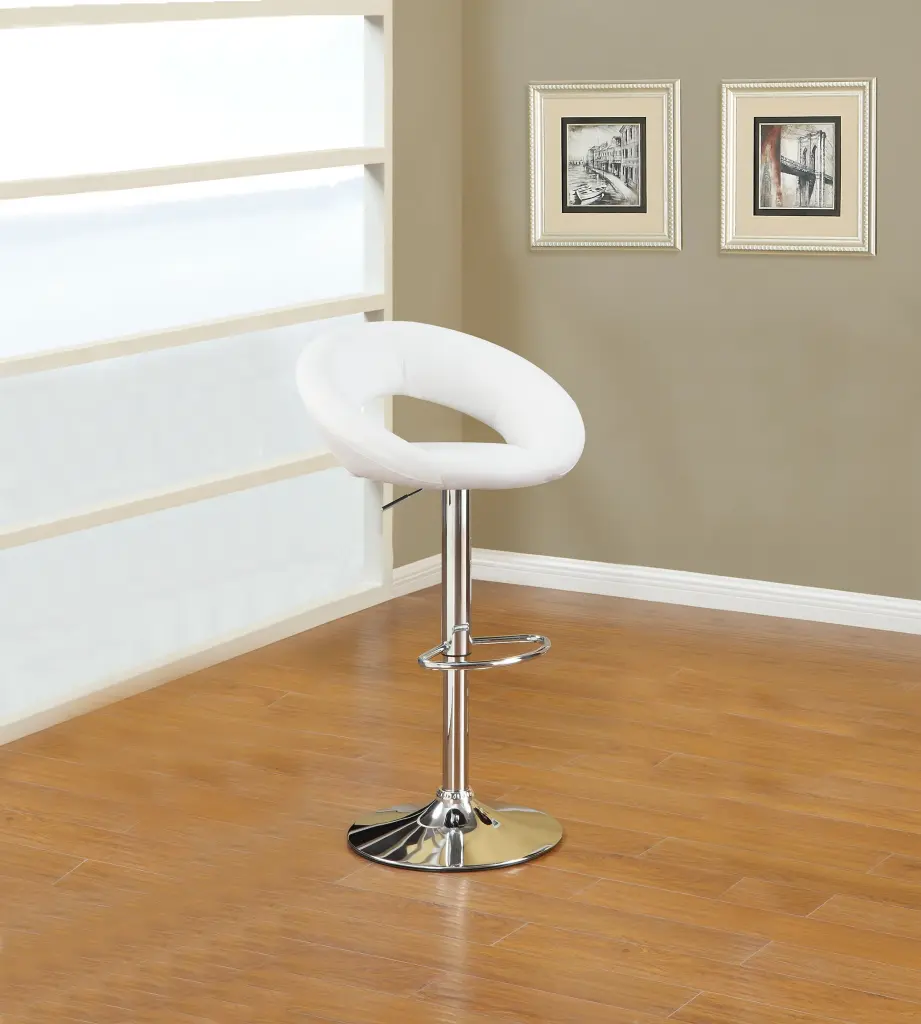 White Faux Leather Swivel Stool Set 2 Adjustable Height kanepe