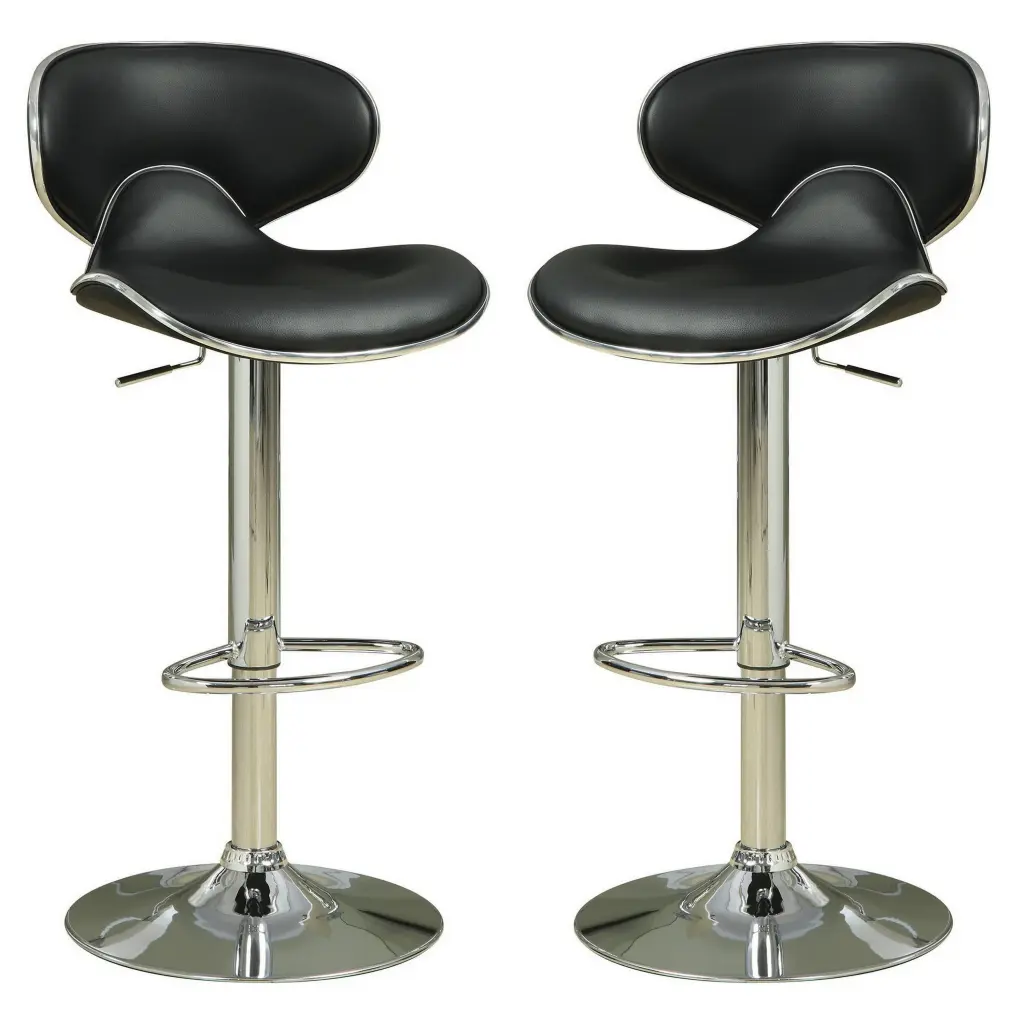 Black and Silver Swivel Customizable Bar Stool Set 2 royal hampton