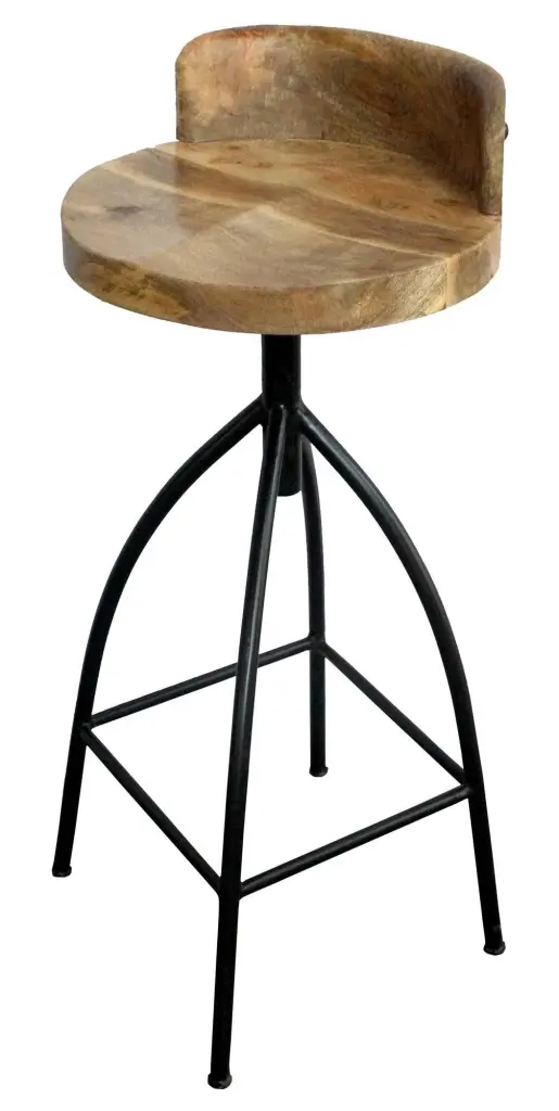 Industrial Style Customizable Swivel Bar Stool Backrest Brown Iron royal hampton