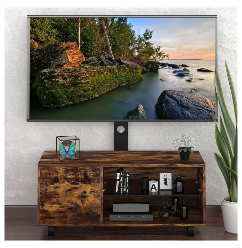 LeCeleBee Floor TV Stand Swivel Mount 32-65 Inch Flat or Curved TVs